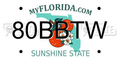 80BBTW Florida License Plate