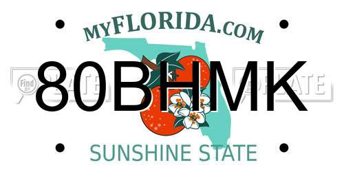 80BHMK Florida License Plate