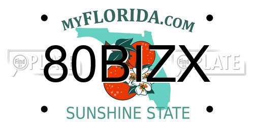 80BIZX Florida License Plate