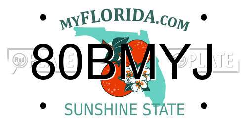 80BMYJ Florida License Plate