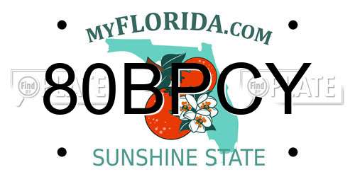 80BPCY Florida License Plate