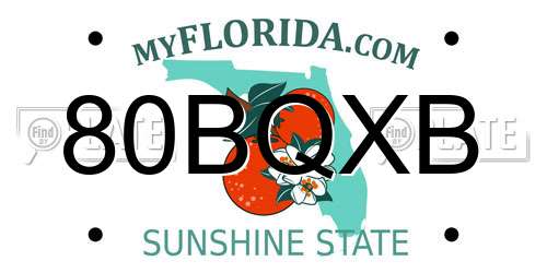 80BQXB Florida License Plate