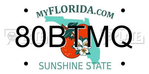 80BTMQ Florida License Plate
