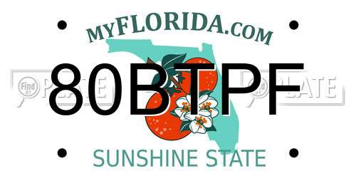 80BTPF Florida License Plate