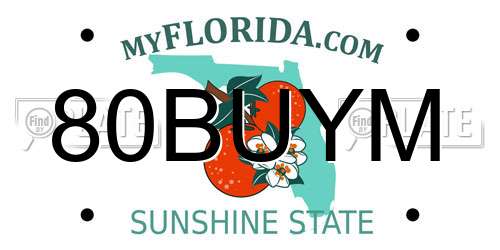 80BUYM Florida License Plate