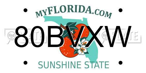 80BVXW Florida License Plate