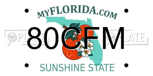 80CFM Florida License Plate
