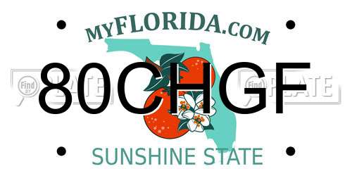 80CHGF Florida License Plate
