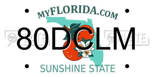 80DCLM Florida License Plate