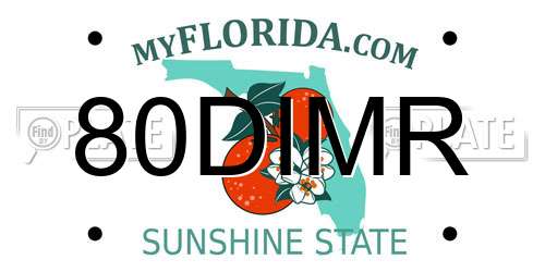 80DIMR Florida License Plate
