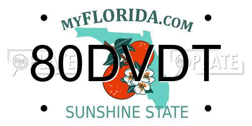 80DVDT Florida License Plate