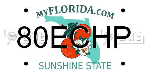 80ECHP Florida License Plate