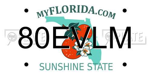 80EVLM Florida License Plate