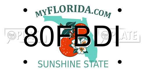 80FBDI Florida License Plate