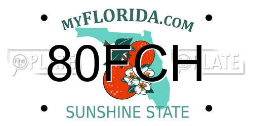 80FCH Florida License Plate