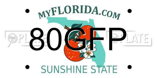 80GFP Florida License Plate
