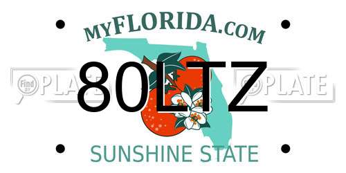80LTZ Florida License Plate