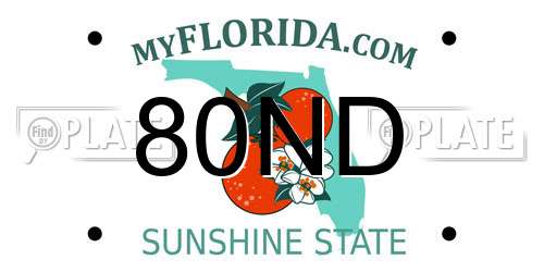 80ND Florida License Plate