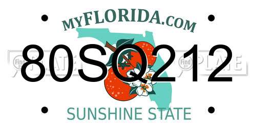 80SQ212 Florida License Plate