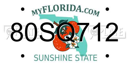 80SQ712 Florida License Plate