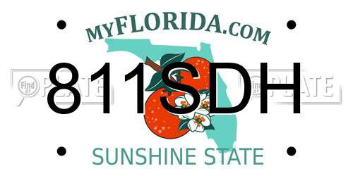 811SDH Florida License Plate