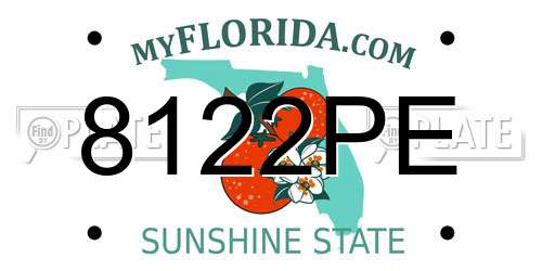 8122PE Florida License Plate