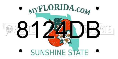 8124DB Florida License Plate