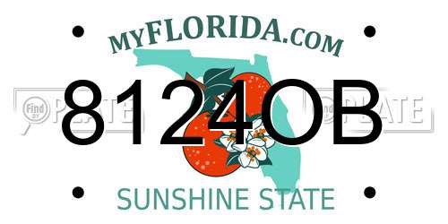 8124OB Florida License Plate