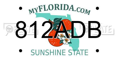 812ADB Florida License Plate