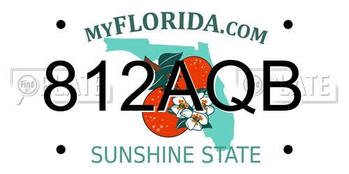 812AQB Florida License Plate