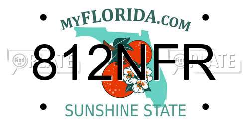 812NFR Florida License Plate