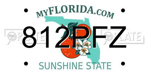 812PFZ Florida License Plate
