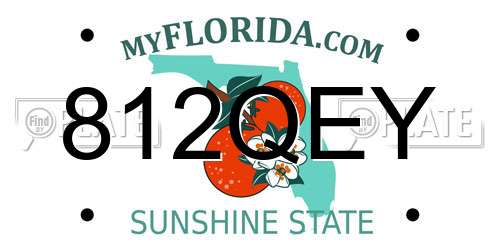 812QEY Florida License Plate