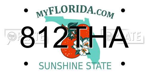 812THA Florida License Plate