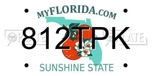 812TPK Florida License Plate