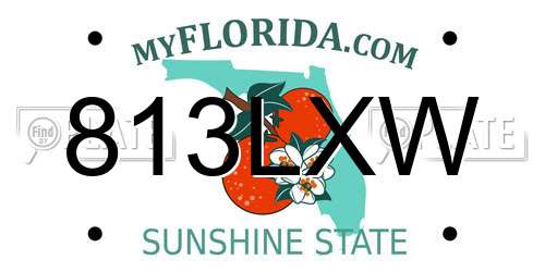 813LXW Florida License Plate