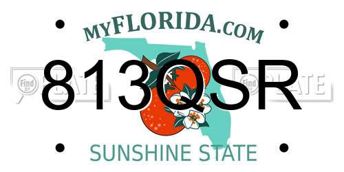 813QSR Florida License Plate