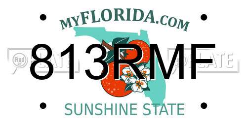 813RMF Florida License Plate