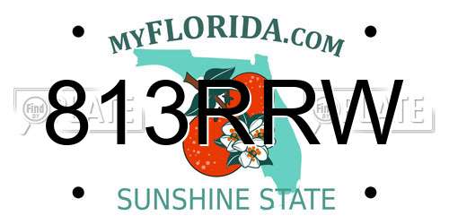 813RRW Florida License Plate