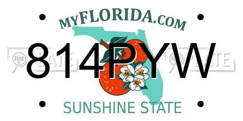 814PYW Florida License Plate