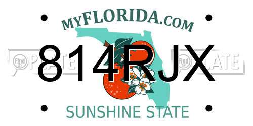 814RJX Florida License Plate