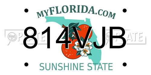 814VJB Florida License Plate