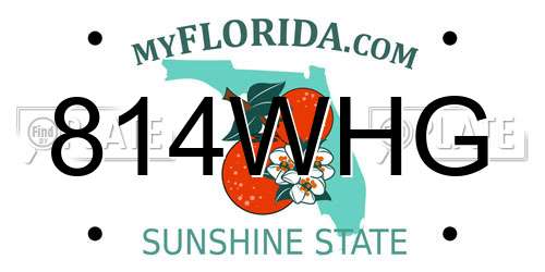 814WHG Florida License Plate