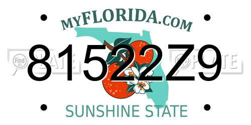 81522Z9 Florida License Plate