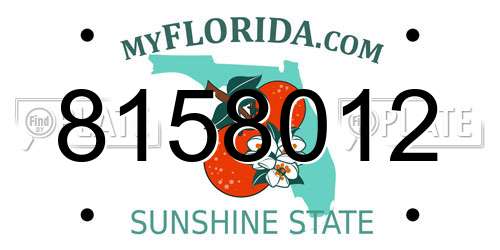 8158012 Florida License Plate