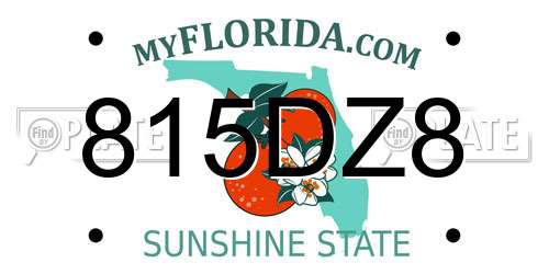 815DZ8 Florida License Plate