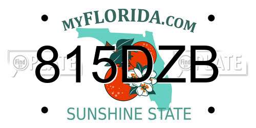 815DZB Florida License Plate