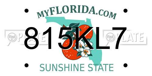 815KL7 Florida License Plate