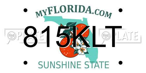815KLT Florida License Plate