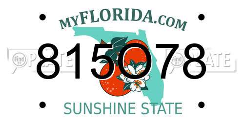 815O78 Florida License Plate